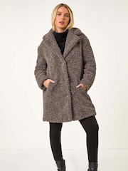 Roman Natural Petite Teddy Longline Coat - Image 1 of 5