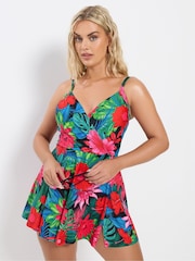 Yours Curve Hawaiian Tropic Wrap Swimdress - صورة 1 من 6