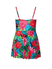 Yours Curve Black Hawaiian Tropic Wrap Swimdress - Image 7 of 7