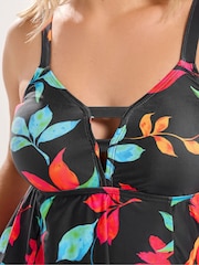 Yours Curve Black Hanky Hem Tankini - Image 4 of 6