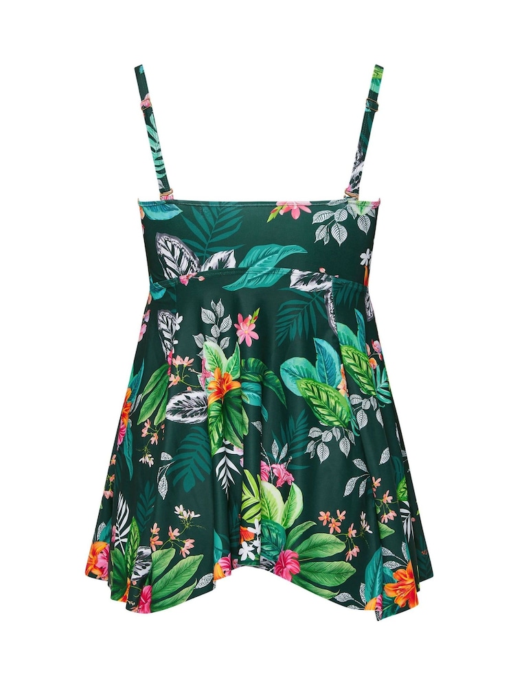 Yours Curve Green Hanky Hem Tankini - Image 7 of 7 Yours Curve Green Hanky Hem Tankini - Image 7 of 7