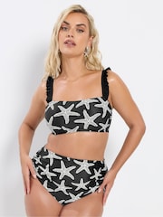 أسود - Yours Curve Frilled Bikini Top - صورة 1 من 6