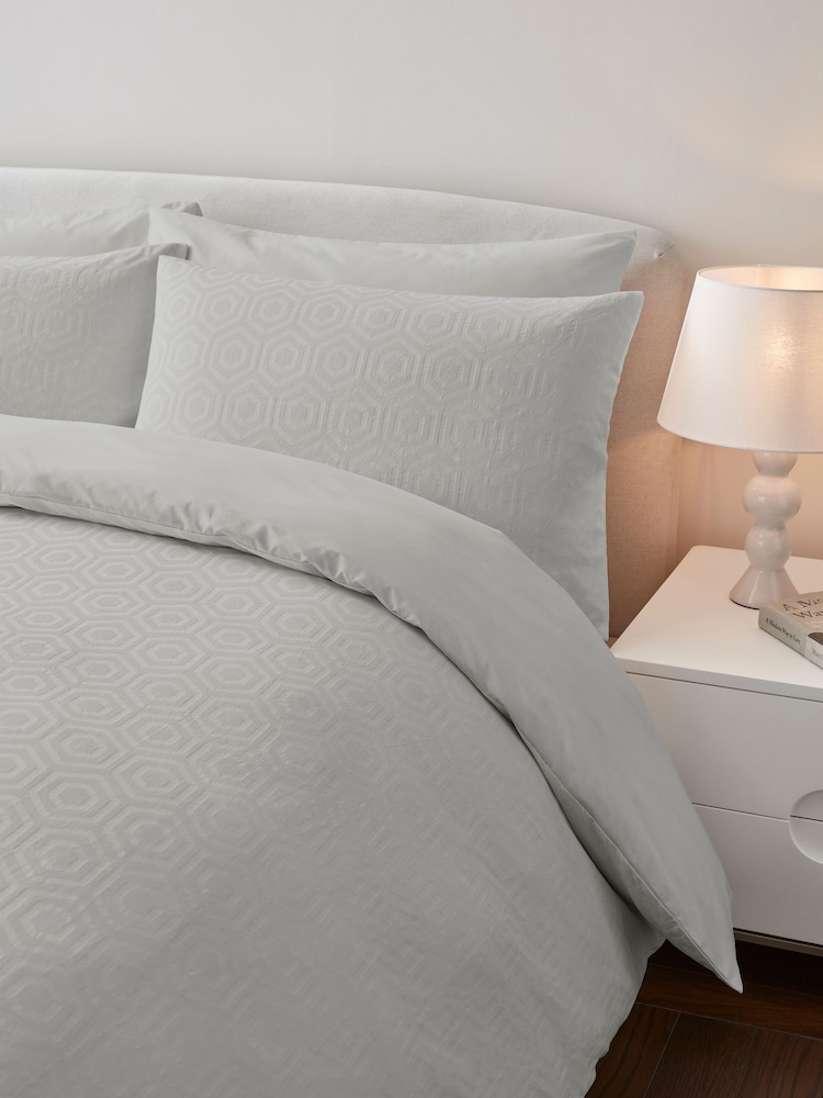 Jasper Conran London Lunar Rock JC Jacquard 300TC Hexagonal Dvt Bed Set - Image 2 of 5 Jasper Conran London Lunar Rock JC Jacquard 300TC Hexagonal Dvt Bed Set - Image 2 of 5