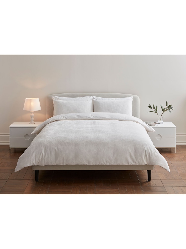 Jasper Conran London White JC Jacquard 300TC Hexagonal Dvt Bed Set - Image 1 of 5 Jasper Conran London White JC Jacquard 300TC Hexagonal Dvt Bed Set - Image 1 of 5