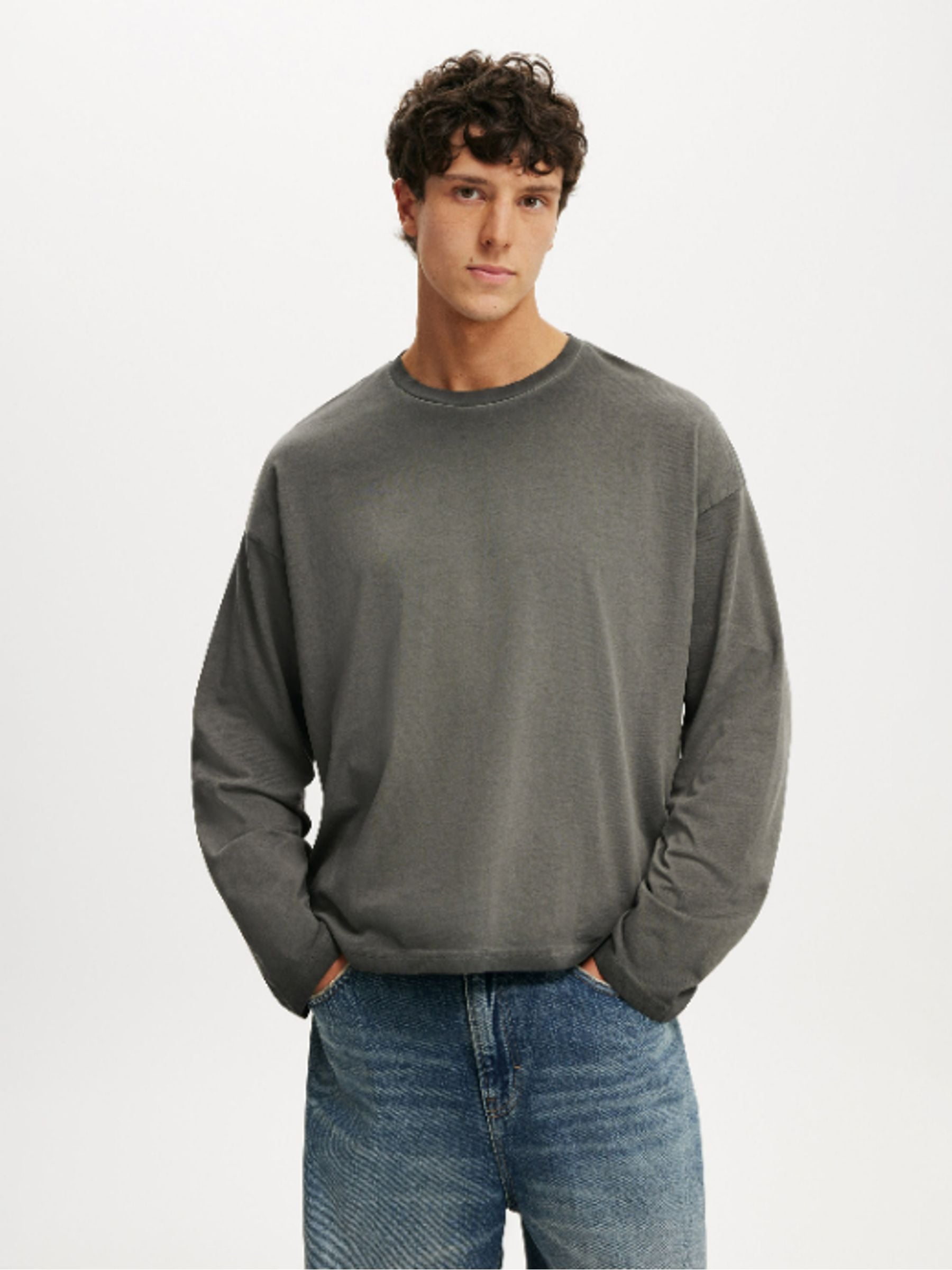 stone ロンＴ　y2k 00s Buy Cotton On Slate Stone Relaxed Fit Y2K Long Sleeve T-Shirt from