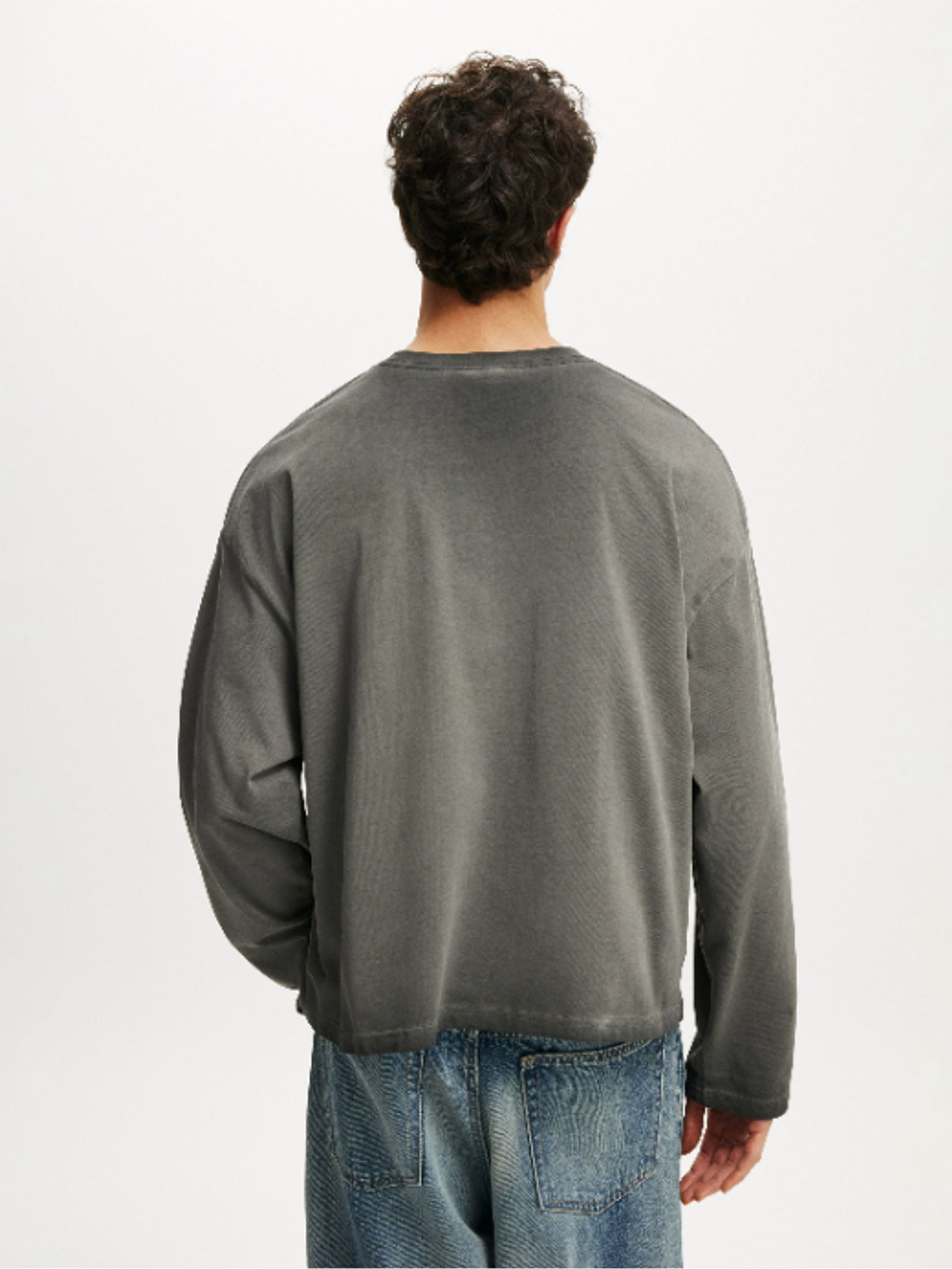 Buy Cotton On Slate Stone Relaxed Fit Y2K Long Sleeve T-Shirt from