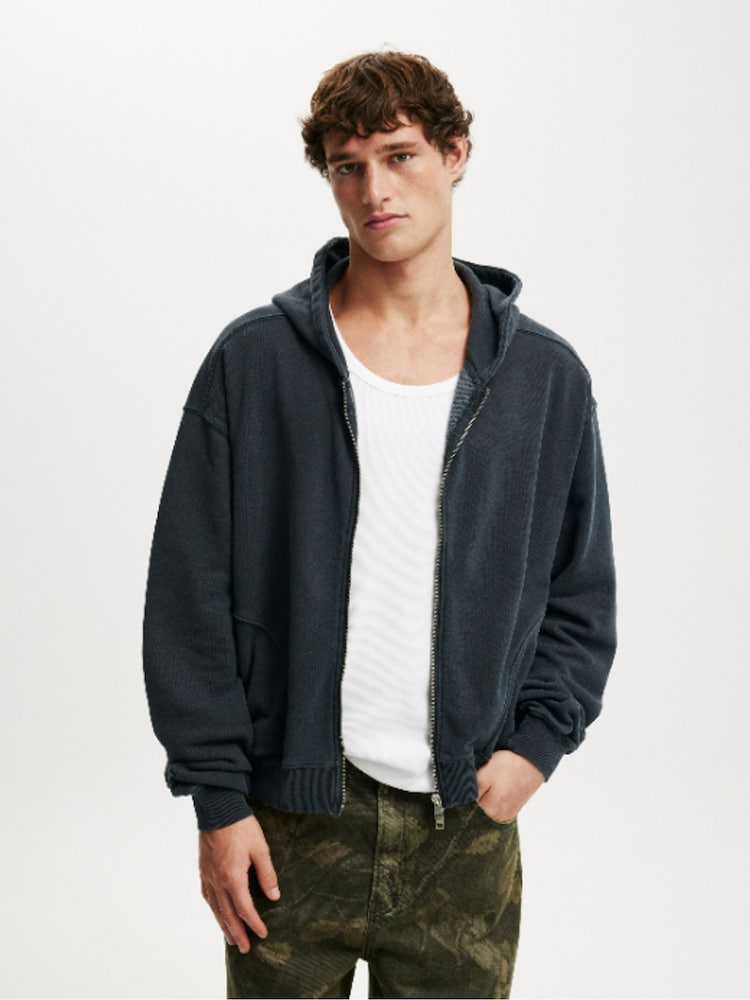 Cotton On Black Cropped Zip Up Hoodie - Image 1 of 4 Cotton On Black Cropped Zip Up Hoodie - Image 1 of 4