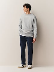 Blue Straight Fit Authentic Washed Chino Trousers - Image 3 of 9