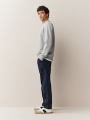 Blue Straight Fit Authentic Washed Chino Trousers - Image 4 of 9
