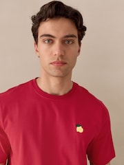 Red Lemon Plain Embroidered T-Shirt - Image 4 of 7