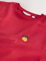 Red Lemon Plain Embroidered T-Shirt - Image 6 of 7