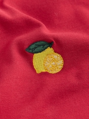 Red Lemon Plain Embroidered T-Shirt - Image 7 of 7