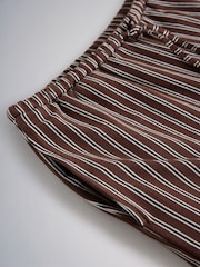 The Set 2 Piece Cropped T-Shirt and Striped Shorts Set Brown Stripe - Image 9 of 10