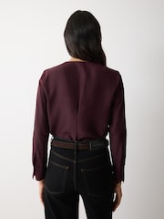 Jigsaw Pleated Neck Silk Shirt - Imagen 2 de 5