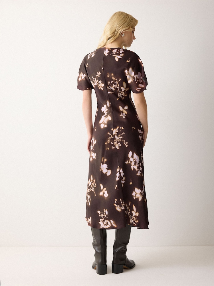 Jigsaw Spray Floral Satin Bias Dress - Imagen 2 de 5