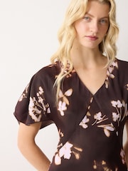 Jigsaw Spray Floral Satin Bias Dress - Imagen 3 de 5