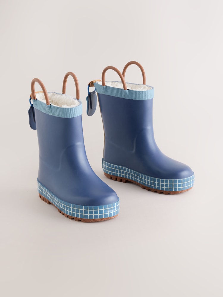 marine - Bottes de pluie à poignée doublée chaude - Image 1 de 6