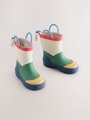 Neutral Colourblock Handle Pull On Wellies - Image 1 of 6