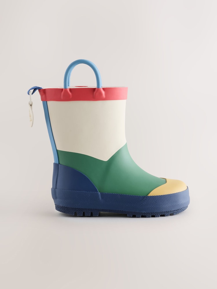 Neutral Colourblock Handle Pull On Wellies - Image 2 of 6