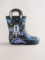 Navy Rocket Handle Pull On Wellies - Image 2 of 5