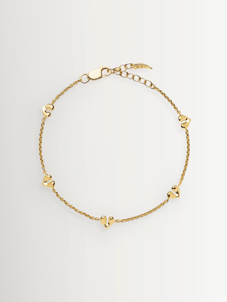 Missoma Gold Tone Molten Heart Mini Charm Bracelet - Image 1 of 3 Missoma Gold Tone Molten Heart Mini Charm Bracelet - Image 1 of 3