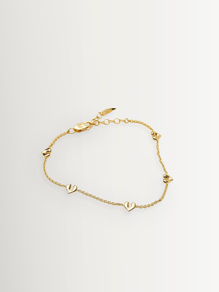 Missoma Gold Tone Molten Heart Mini Charm Bracelet - Image 2 of 3 Missoma Gold Tone Molten Heart Mini Charm Bracelet - Image 2 of 3