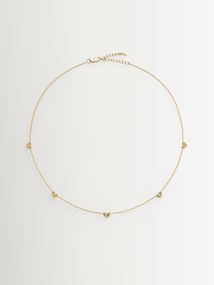 Missoma Gold Tone Molten Heart Mini Charm Choker - Image 1 of 5 Missoma Gold Tone Molten Heart Mini Charm Choker - Image 1 of 5