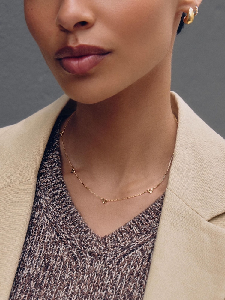 Missoma Gold Tone Molten Heart Mini Charm Choker - Image 5 of 5 Missoma Gold Tone Molten Heart Mini Charm Choker - Image 5 of 5