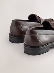 Brown Suede Standard Fit (F) Leather Smart Loafers - Image 4 of 5