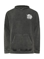 BadRhino Big & Tall Black Tattoo Sun Faded Hoodie - Image 2 of 3