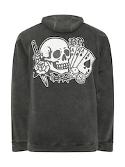 BadRhino Big & Tall Black Tattoo Sun Faded Hoodie - Image 3 of 3