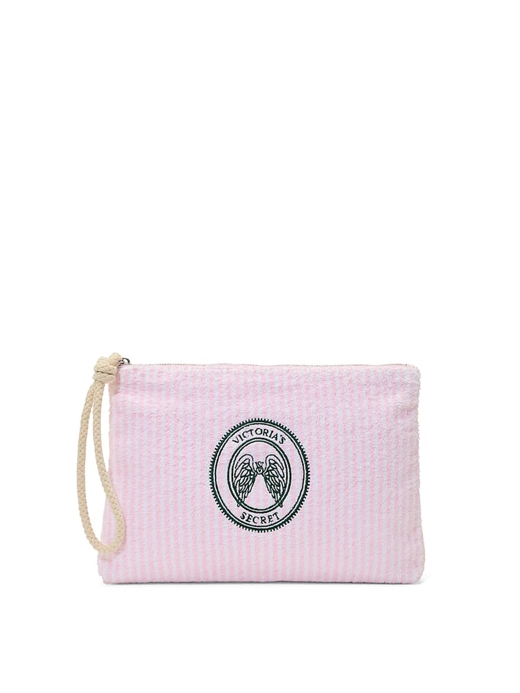 Victoria's Secret Pink Iconic Stripe Terry Large Zip Pouch - Image 2 of 4