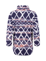 Weird Fish Blue Marl Pikard 1/4 Zip Printed Cosy Fleece - Image 7 of 7