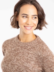 Weird Fish Brown Hawkins Knitted Midi Dress - Image 5 of 8