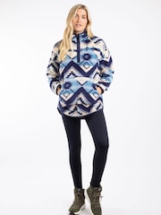 Weird Fish Blue Pikard 1/4 Zip Printed Cosy Fleece - Image 3 of 8