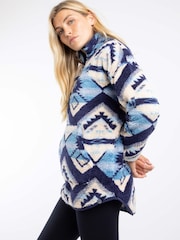 Weird Fish Blue Pikard 1/4 Zip Printed Cosy Fleece - Image 4 of 8