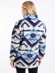 Weird Fish Blue Pikard 1/4 Zip Printed Cosy Fleece - Image 5 of 8