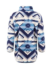 Weird Fish Blue Pikard 1/4 Zip Printed Cosy Fleece - Image 8 of 8