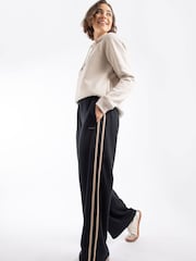 Weird Fish Black Ivy Jersey Wide Leg Trousers - Image 3 of 8