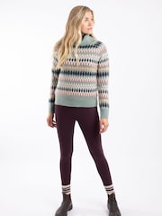 Weird Fish Green Annecy Fair Isle Roll Neck Jumper - Image 3 of 7