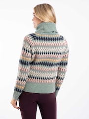 Weird Fish Green Annecy Fair Isle Roll Neck Jumper - Image 4 of 7