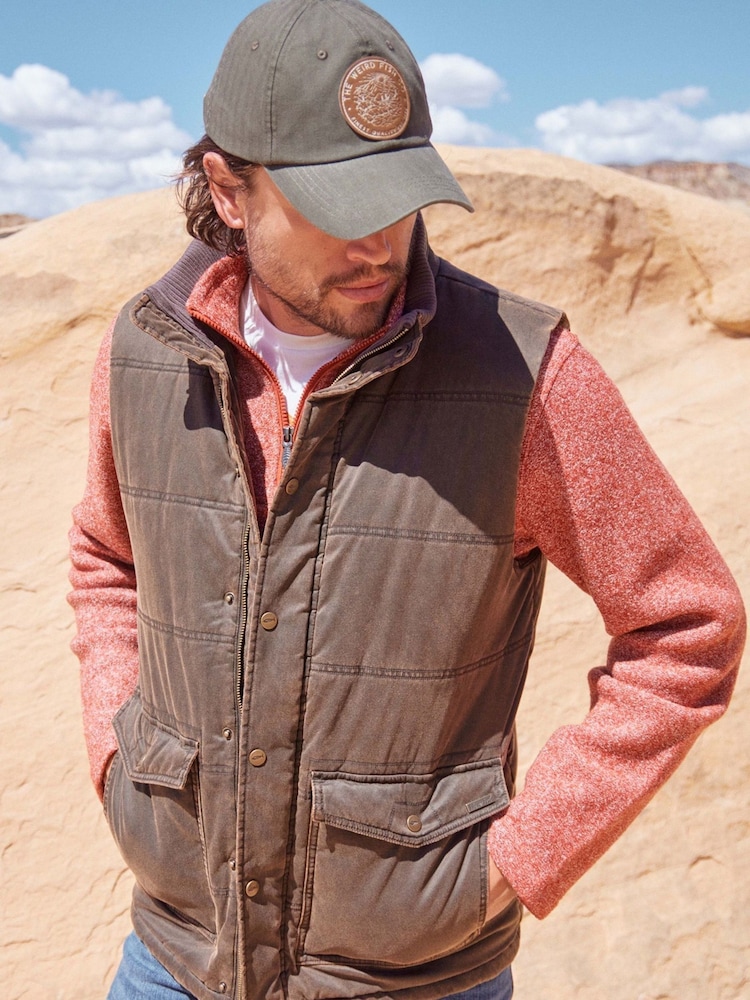 Weird Fish Brown Dover Wadded Gilet - Image 1 of 9 Weird Fish Brown Dover Wadded Gilet - Image 1 of 9