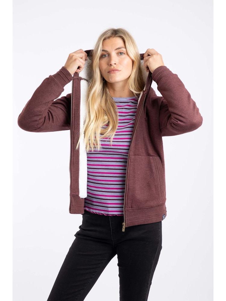 Weird Fish Brown Sevanna Borg Lined Jersey Hoodie - Image 1 of 8 Weird Fish Brown Sevanna Borg Lined Jersey Hoodie - Image 1 of 8