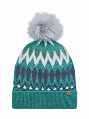 Weird Fish Green Frady Fair Isle Bobble Hat - Image 3 of 4