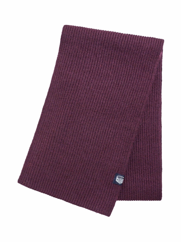 Weird Fish Purple Stornoway Ribbed Scarf - Image 5 of 5 Weird Fish Purple Stornoway Ribbed Scarf - Image 5 of 5