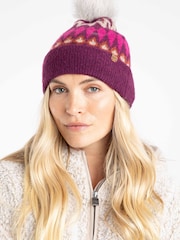 Weird Fish Purple Frady Fair Isle Bobble Hat - Image 1 of 4