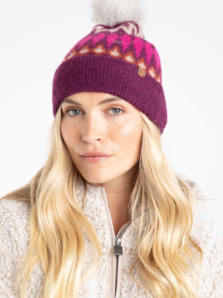 Weird Fish Purple Frady Fair Isle Bobble Hat - Image 1 of 4 Weird Fish Purple Frady Fair Isle Bobble Hat - Image 1 of 4