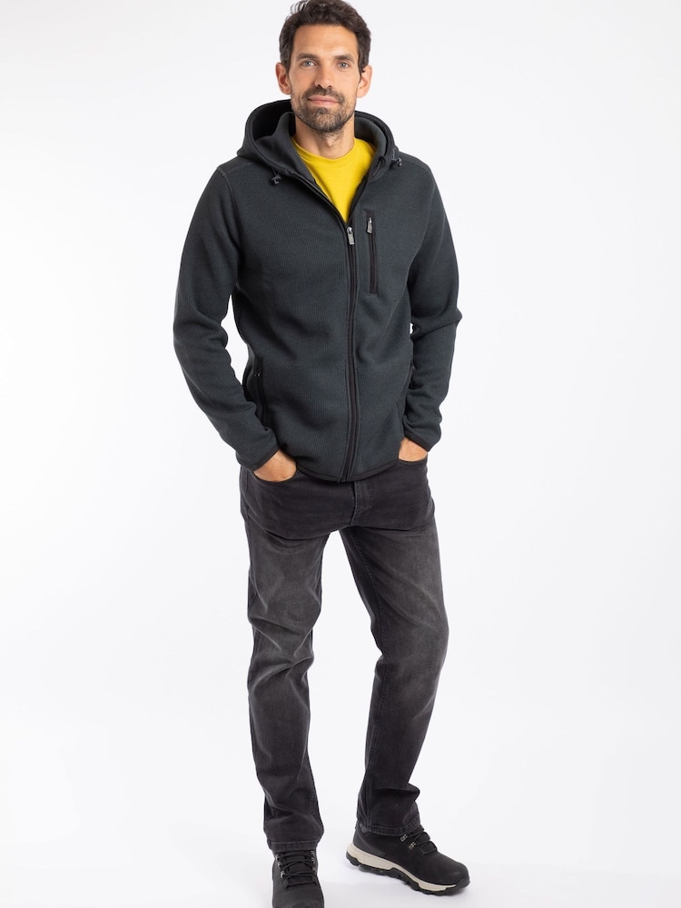 Weird Fish Black Lockie Full Zip Bonded Fleece Hoodie - Image 1 of 8 Weird Fish Black Lockie Full Zip Bonded Fleece Hoodie - Image 1 of 8