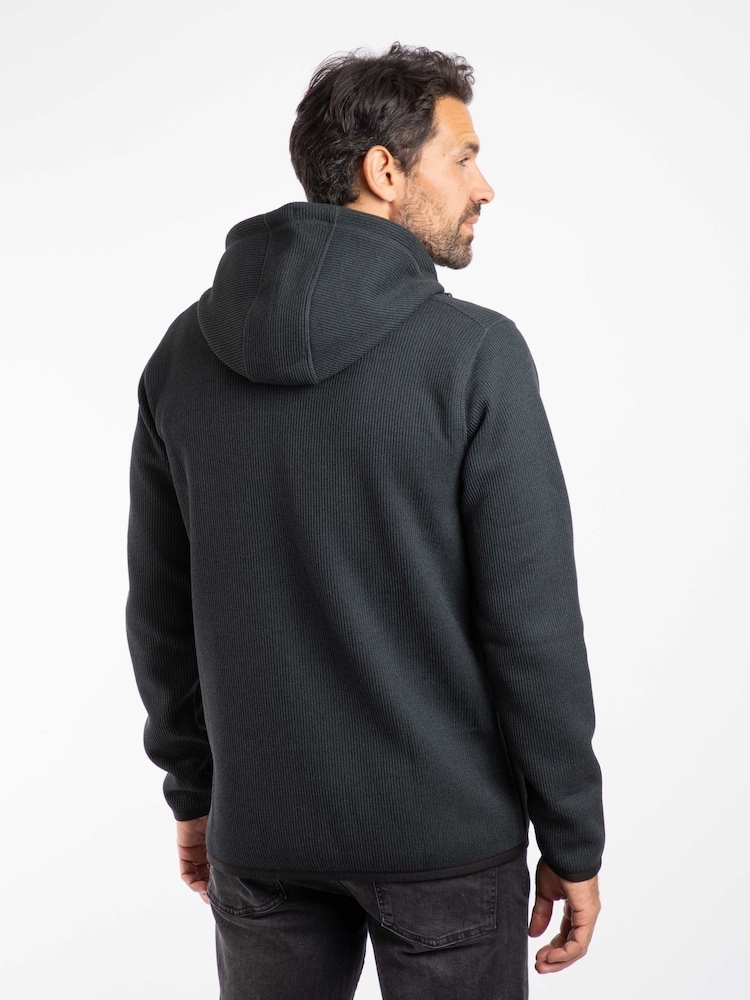Weird Fish Black Lockie Full Zip Bonded Fleece Hoodie - Image 2 of 8 Weird Fish Black Lockie Full Zip Bonded Fleece Hoodie - Image 2 of 8