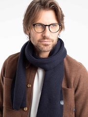 Weird Fish Blue Stornoway Ribbed Scarf - Image 2 of 6